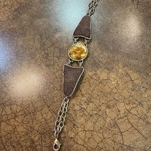 Brown and Gold Women’s Pendant Necklace